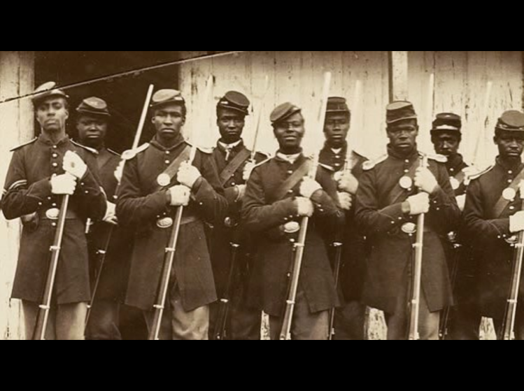 Photo of the Provost Guard of the 107th Colored Infantry, Fort Corcoran, Washington D.C., 1863 courtesy of the Smithsonian National Museum of African American History and Culture